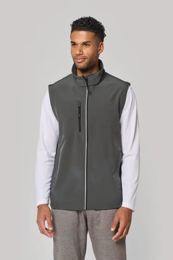 Veste softshell sport manches amovibles unisexe porté — vue 3