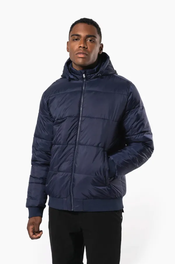 Veste unisexe ripstop recyclée à capuche porté — vue 3