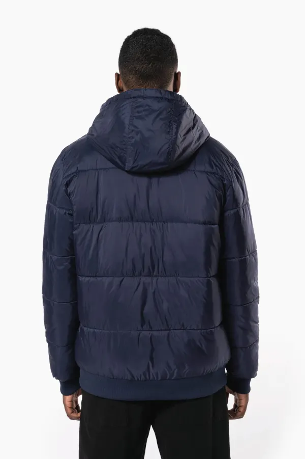 Veste unisexe ripstop recyclée à capuche porté — vue 4