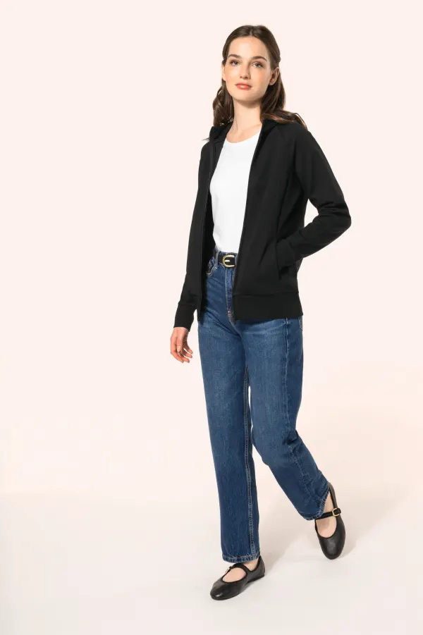 Veste zippée à capuche femme porté — vue 2