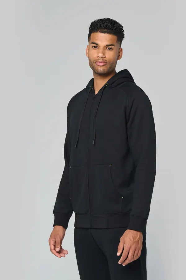 Veste zippée à capuche unisexe porté — vue 1