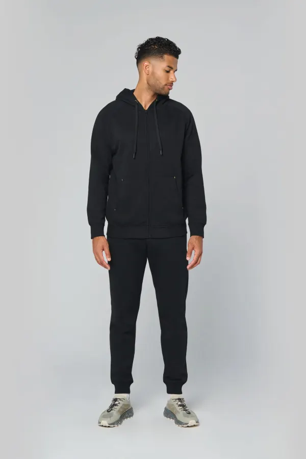 Veste zippée à capuche unisexe porté — vue 3