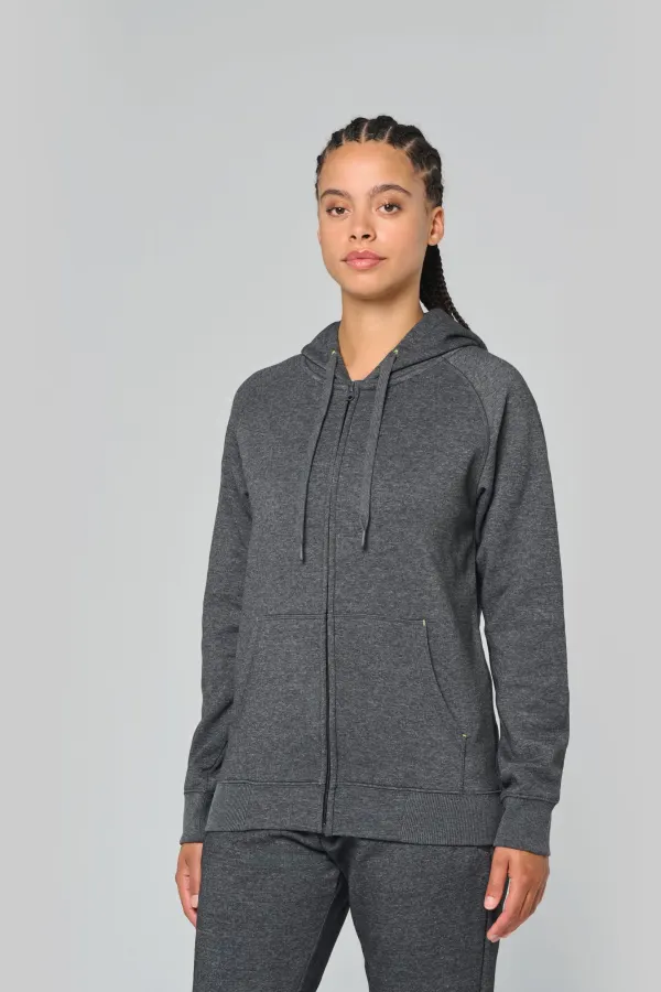 Veste zippée à capuche unisexe porté — vue 4