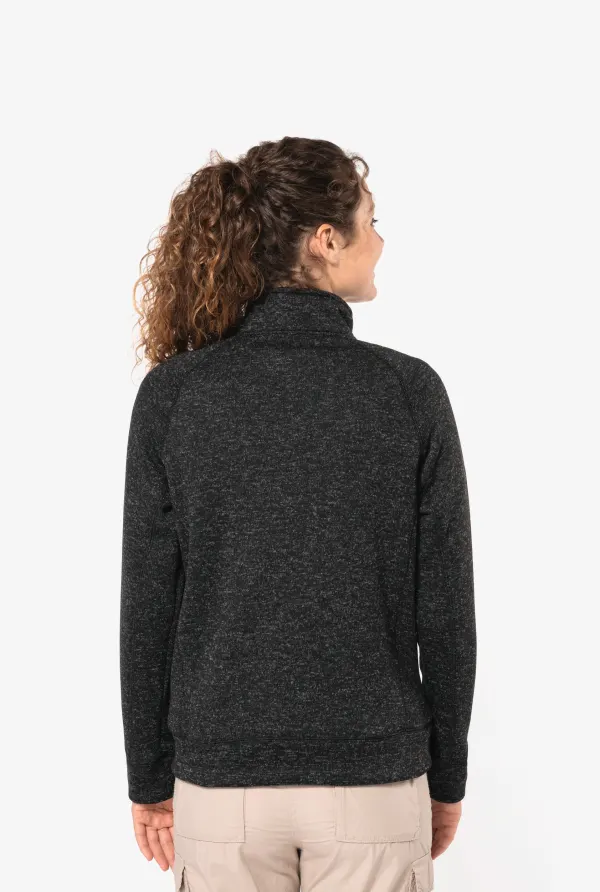 Veste zippée chinée femme porté — vue 1