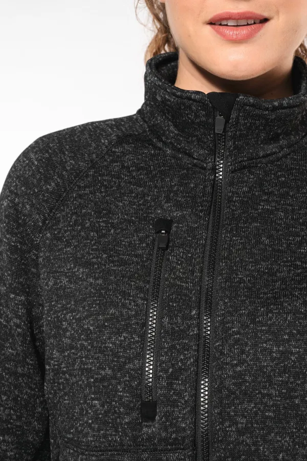 Veste zippée chinée femme porté — vue 2