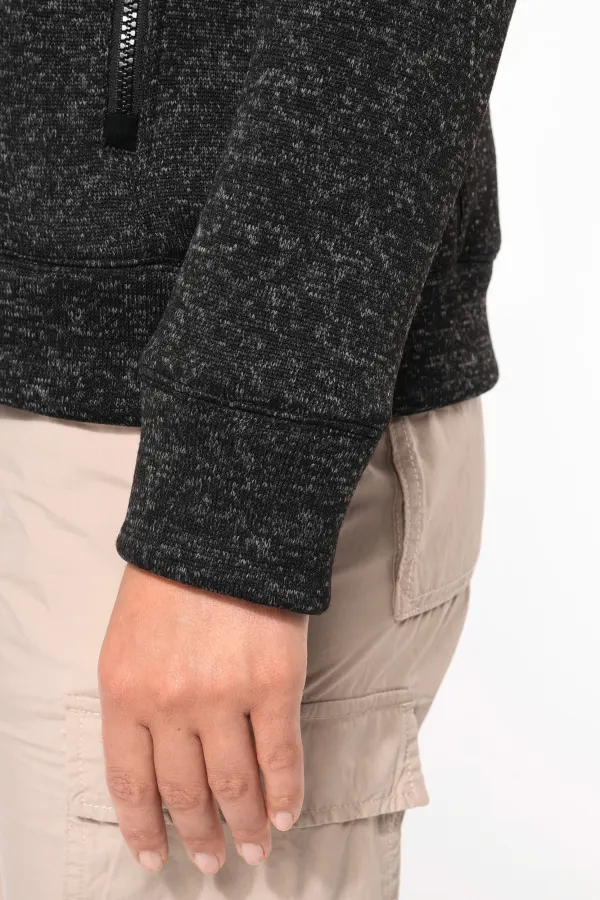 Veste zippée chinée femme porté — vue 3