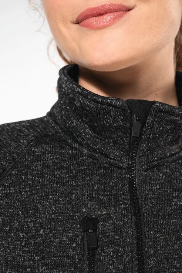 Veste zippée chinée femme porté — vue 4