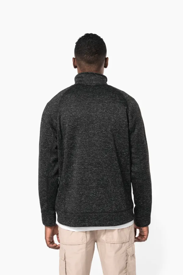 Veste zippée chinée homme porté — vue 1