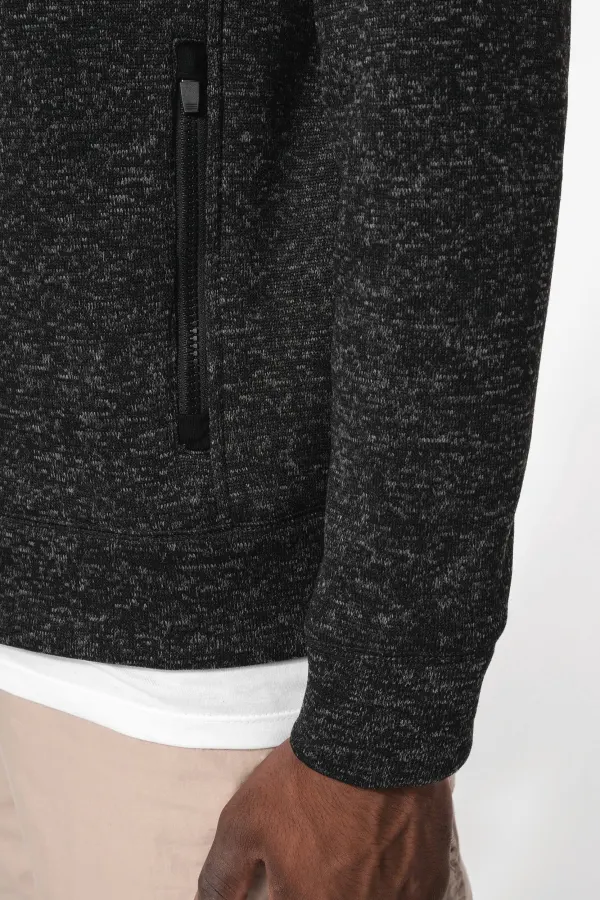 Veste zippée chinée homme porté — vue 3