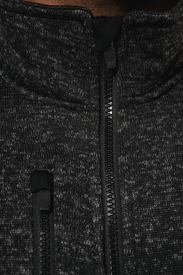 Veste zippée chinée homme porté — vue 4