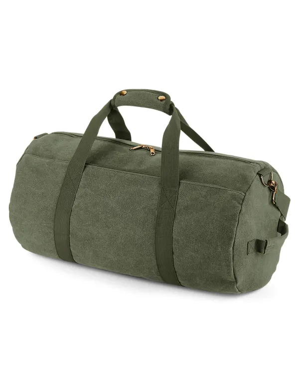 Vintage Canvas Barrel Bag porté — vue 2