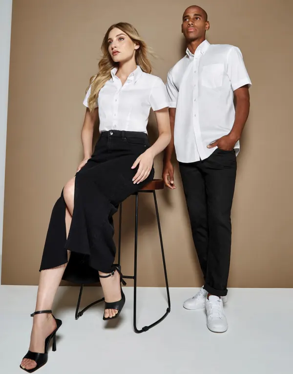 Women's Tailored Fit Premium Oxford Shirt SSL porté — vue 2