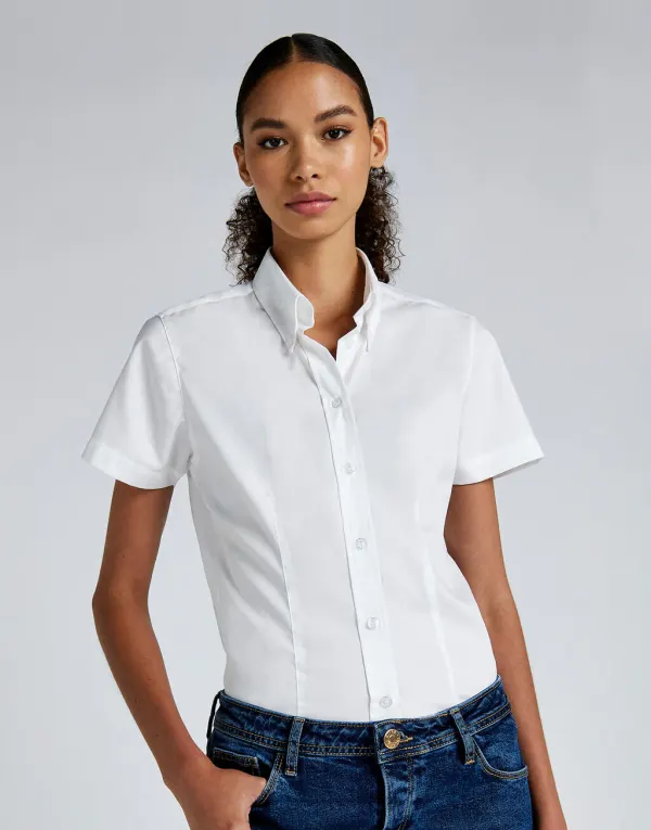 Women's Tailored Fit Premium Oxford Shirt SSL porté — vue 4