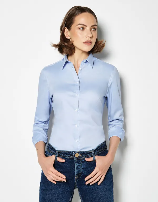 Women's Tailored Fit Stretch Oxford Shirt LS porté — vue 1