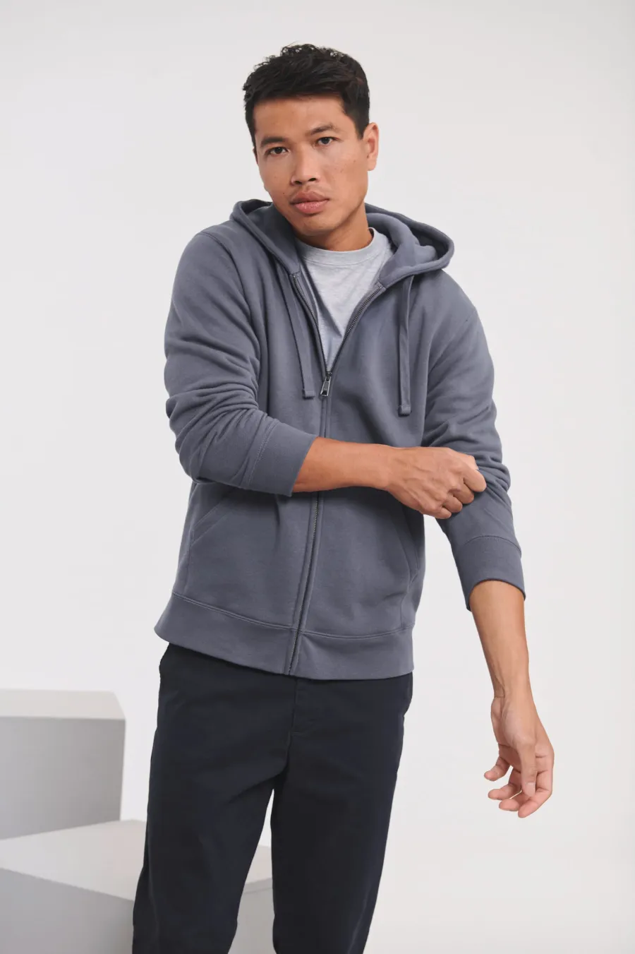 Sweat-shirt zippé capuche Authentic homme — Russell Athletic personnalisable