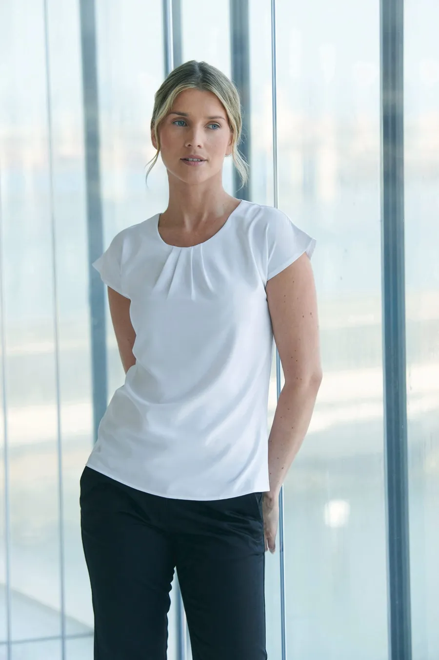 Top col plissé femme — Henbury personnalisable