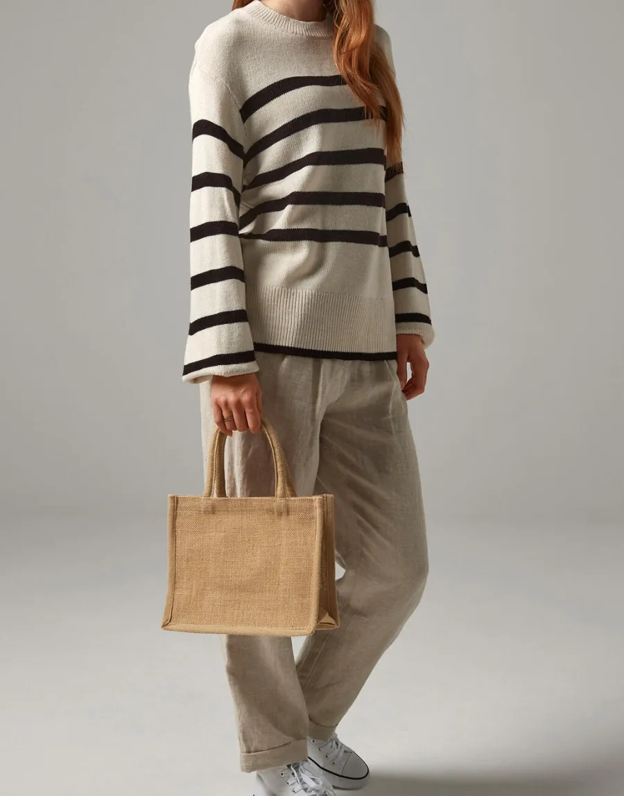 Natural Starched Jute Mini Gift Bag — Westford Mill personnalisable