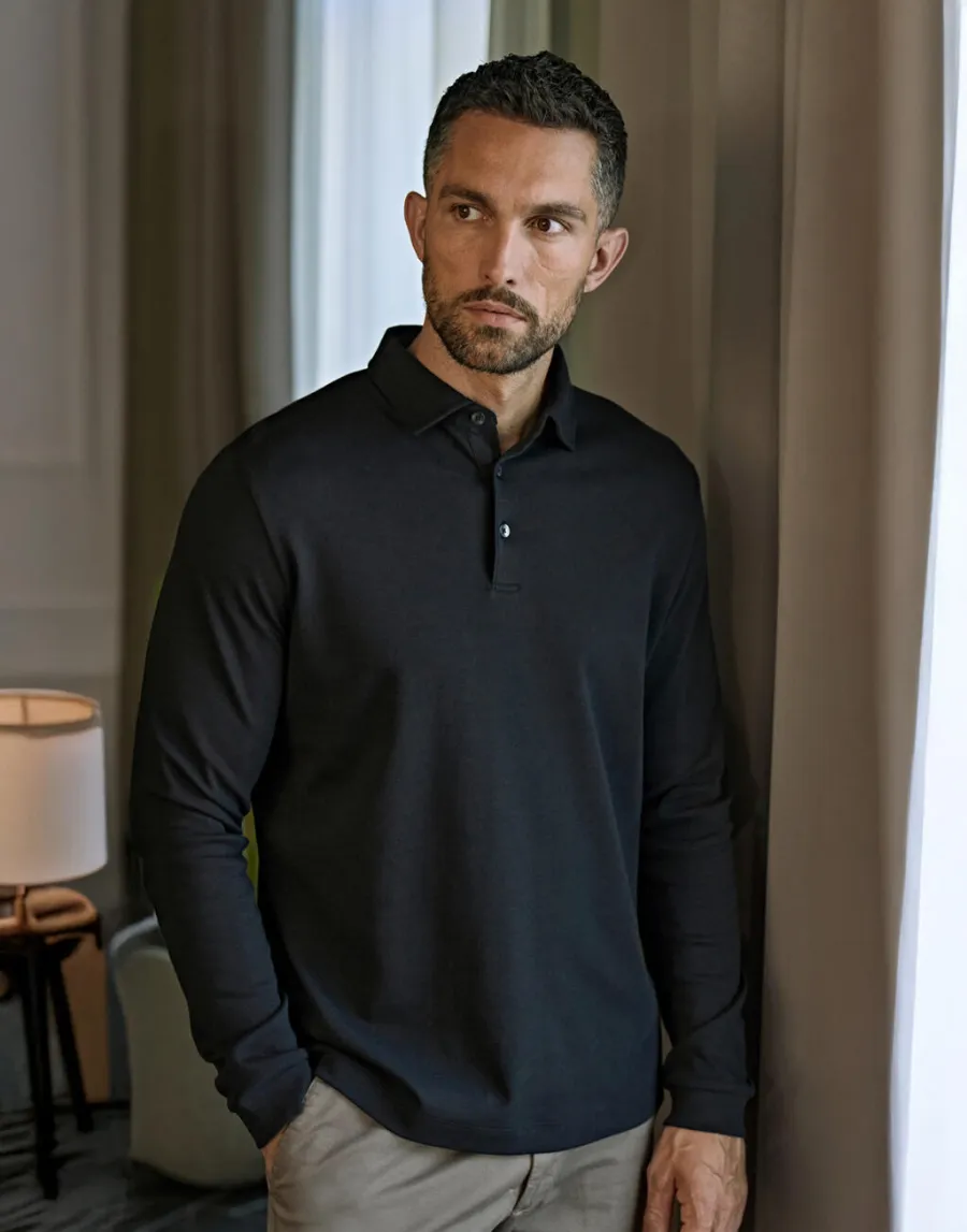 Pima Cotton Long Sleeve Polo — Tee Jays personnalisable