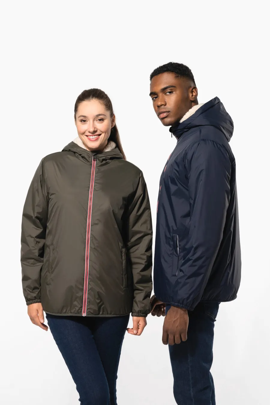 Veste doublée sherpa unisexe — Kariban personnalisable