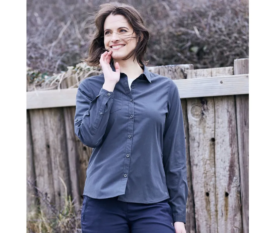 Chemise manches longues en polyester recyclé femme — Craghoppers personnalisable