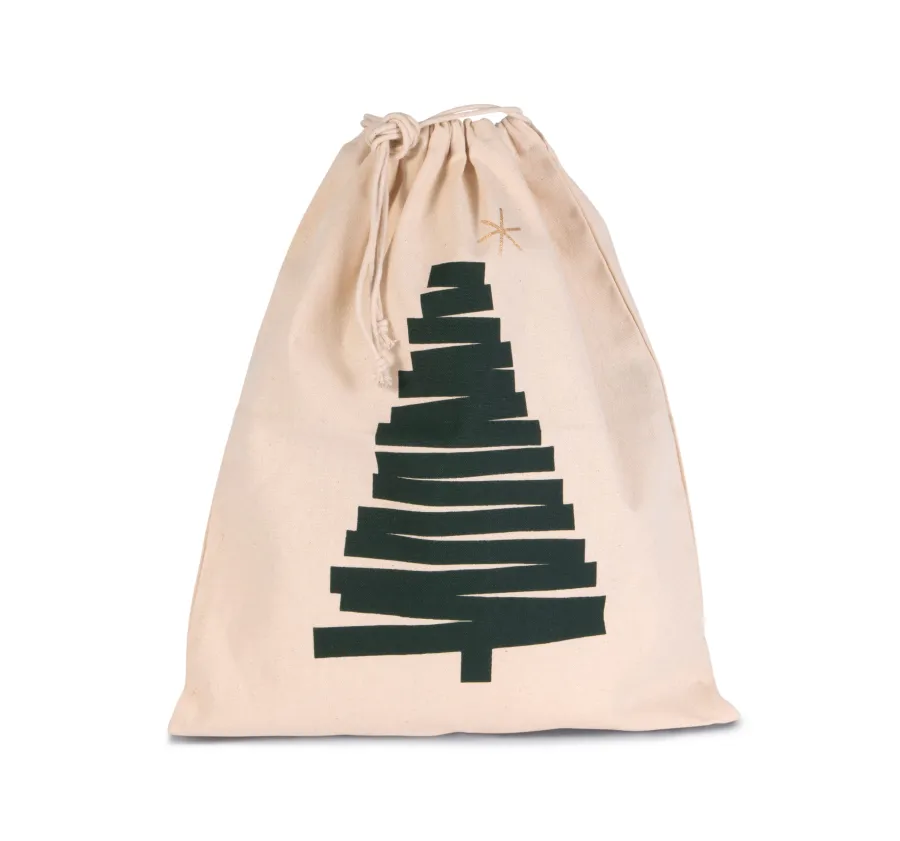 Sac coton à cordon motif sapin — Kimood personnalisable