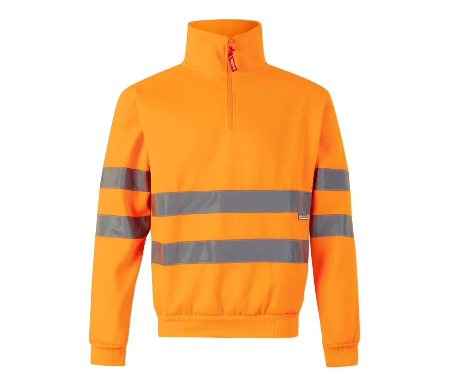 SWEAT DEMI-ZIPPÉ HAUTE VISIBILITE — Velilla personnalisable