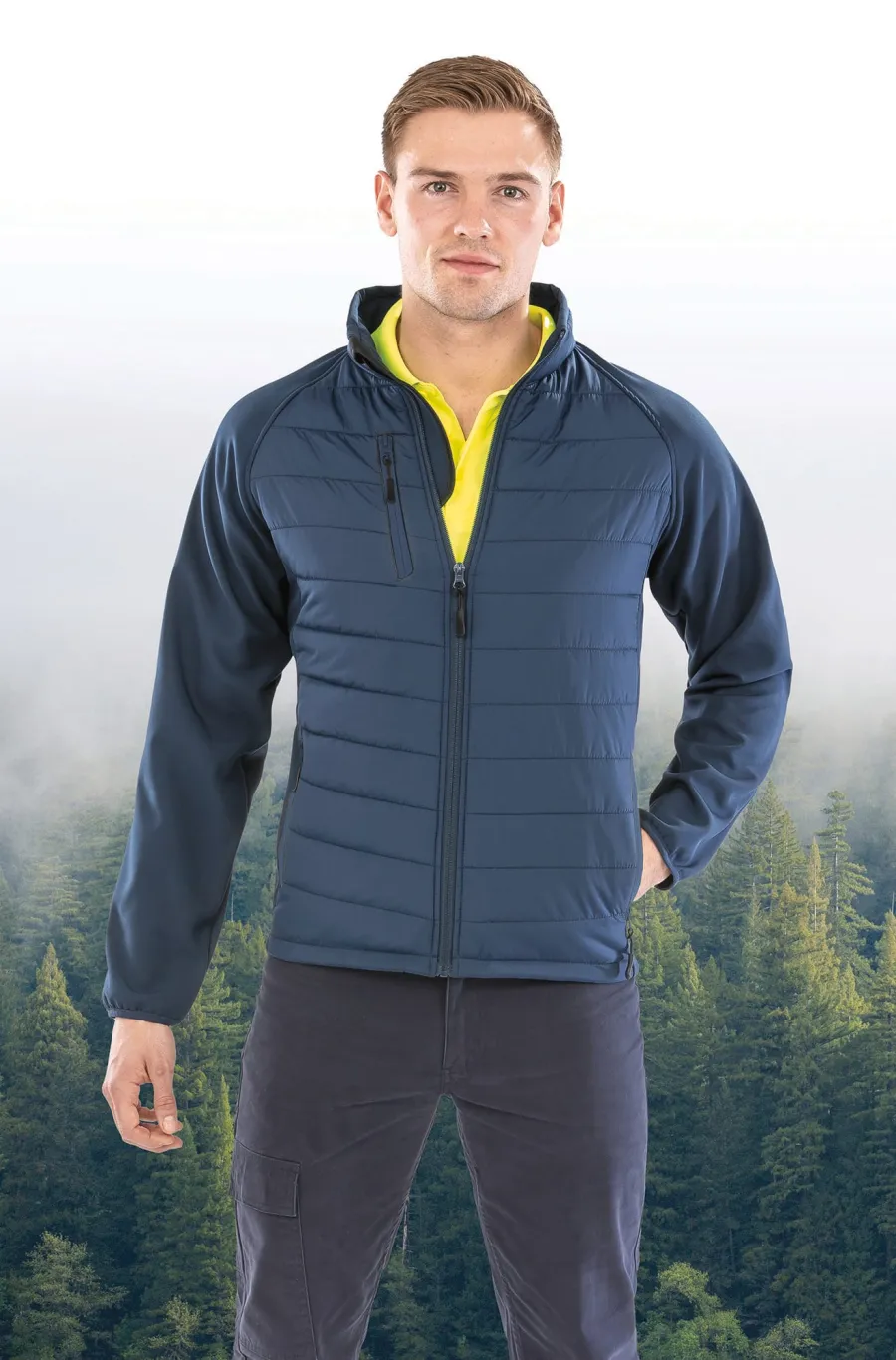 Veste softshell rembourrée black compass recyclée — Result personnalisable