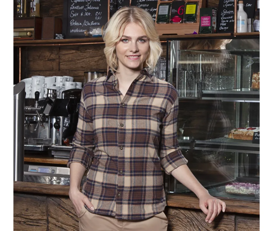 Chemise à carreaux femme Urban-Trend — Karlowsky personnalisable