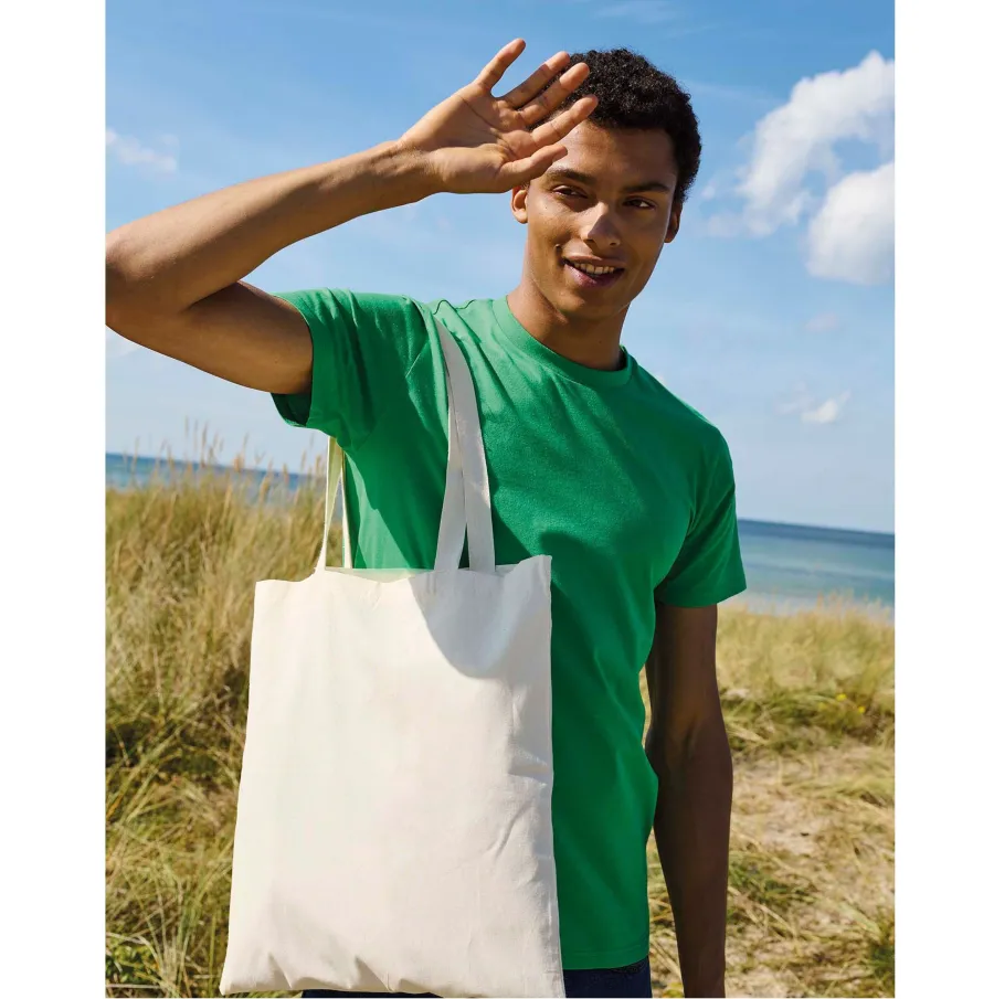 TIGER COTTON SHOPPING BAG, LONG HANDLES — Tiger personnalisable
