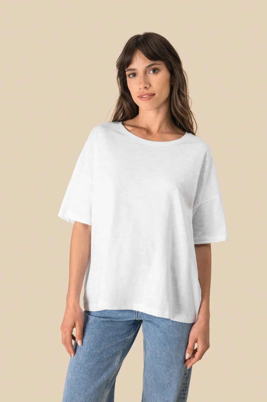 T-shirt écoresponsable slub oversize femme — Spasso personnalisable