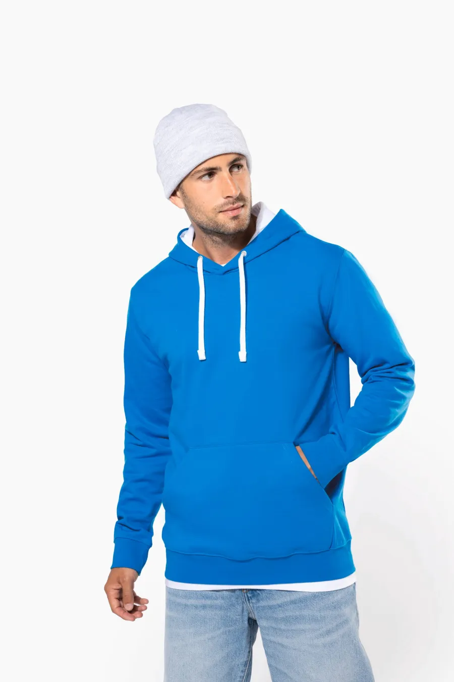 Sweat-shirt capuche contrastée homme — Kariban personnalisable