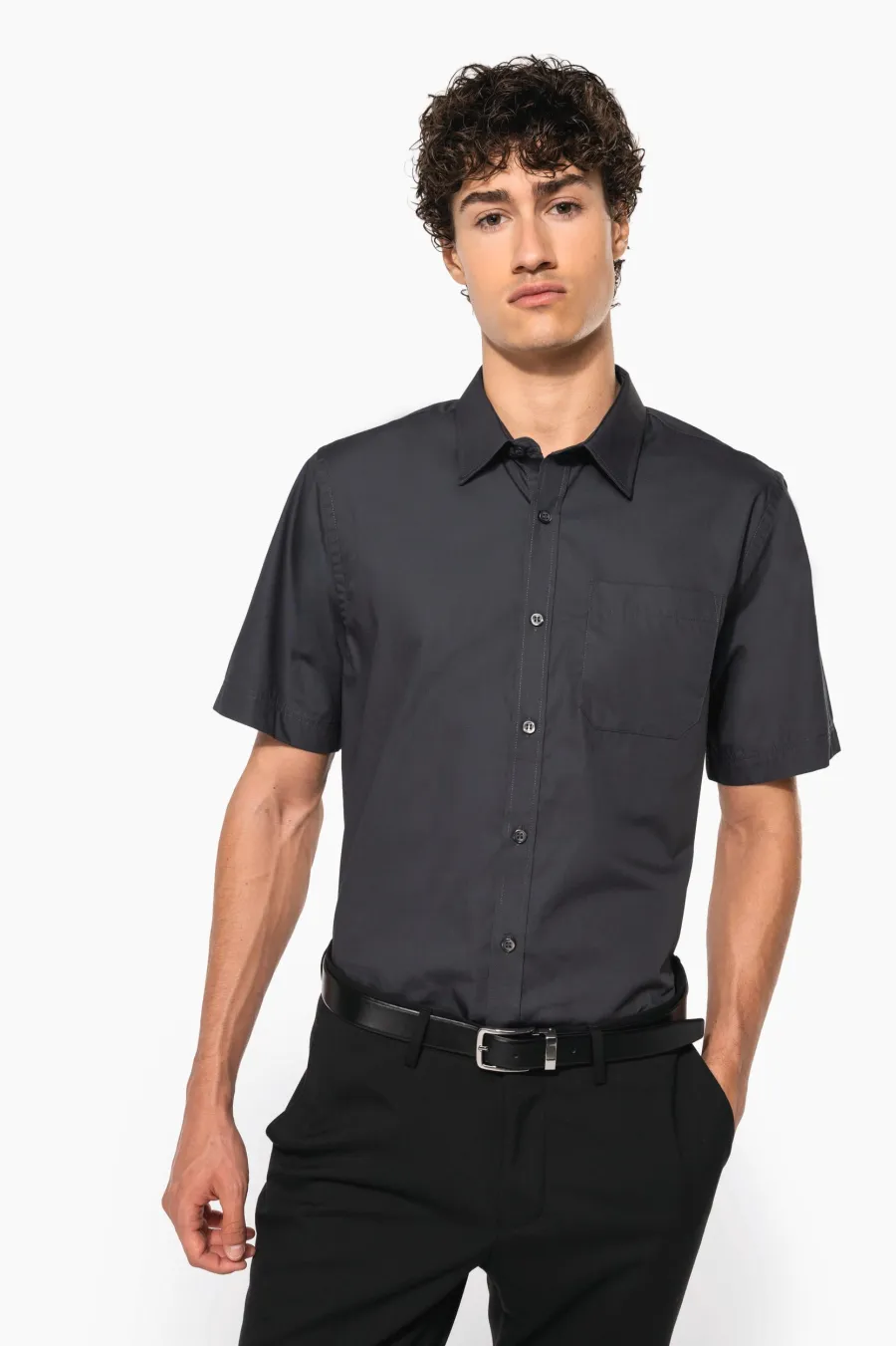 Chemise popeline manches courtes — Kariban personnalisable