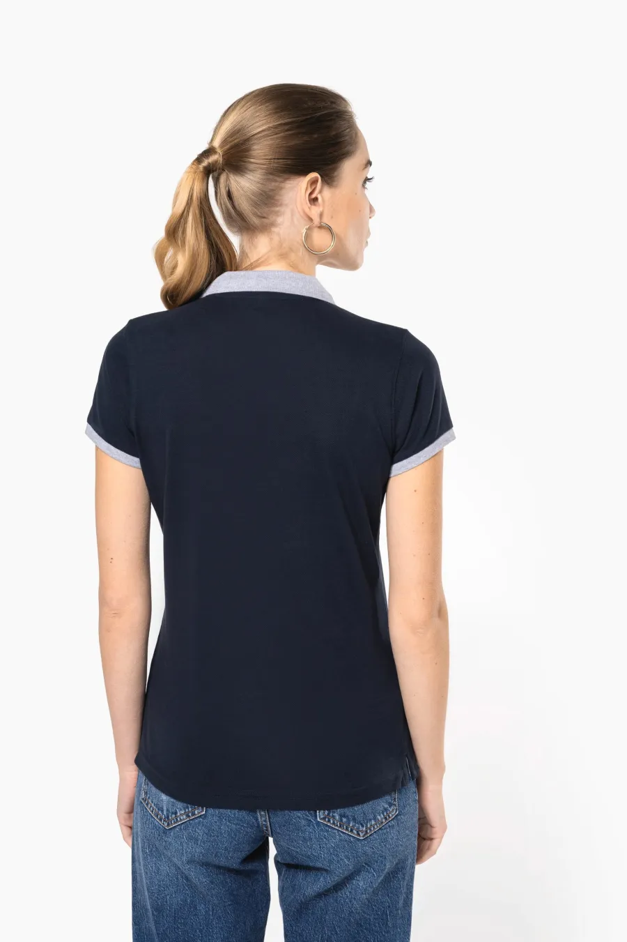 Polo piqué bicolore femme — Kariban personnalisable