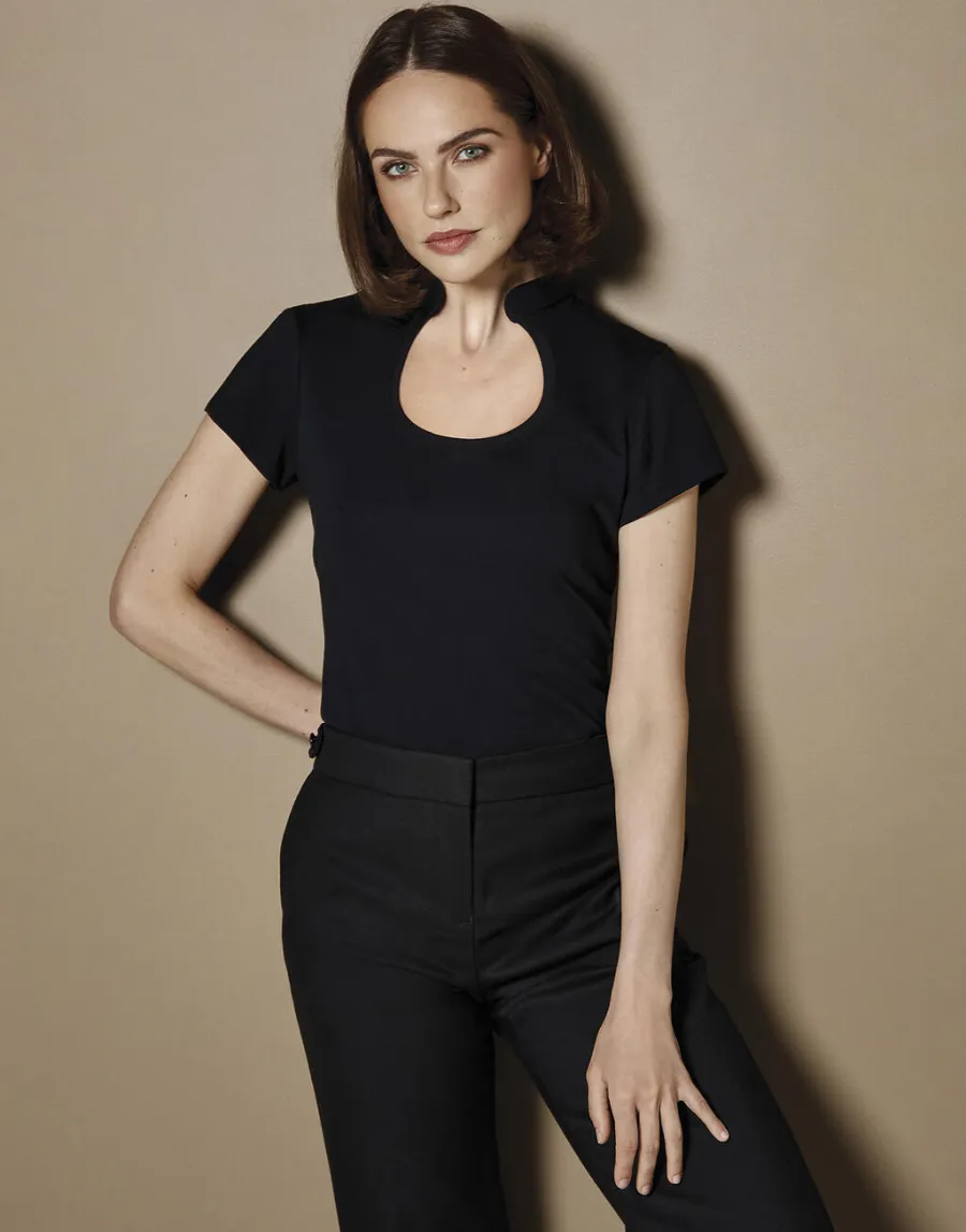 Regular Fit Keyhole Neck Top — Kustom Kit personnalisable