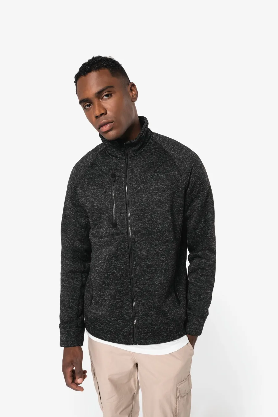 Veste zippée chinée homme — Kariban personnalisable