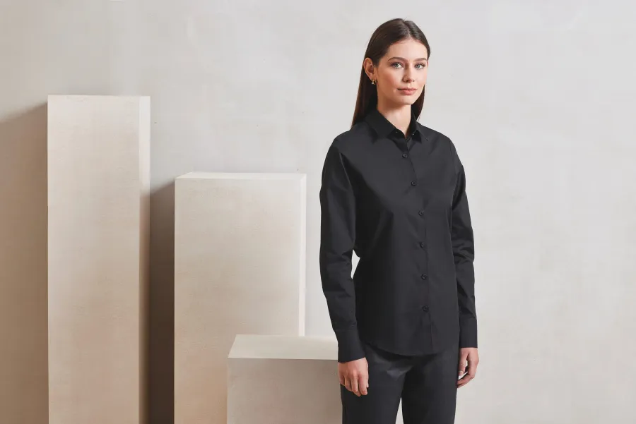 Chemise popeline RECYCLIGHT à manches longues pour femme — Premier personnalisable