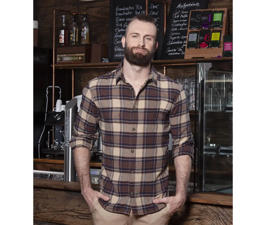 Chemise à carreaux homme Urban-Trend — Karlowsky personnalisable