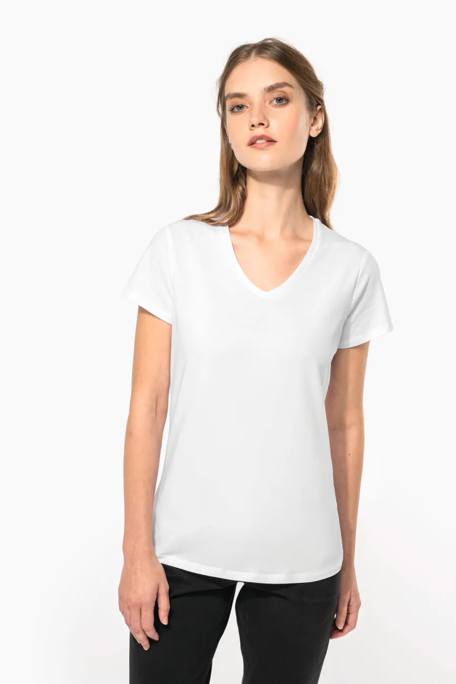 T-shirt col V manches courtes femme — Kariban personnalisable