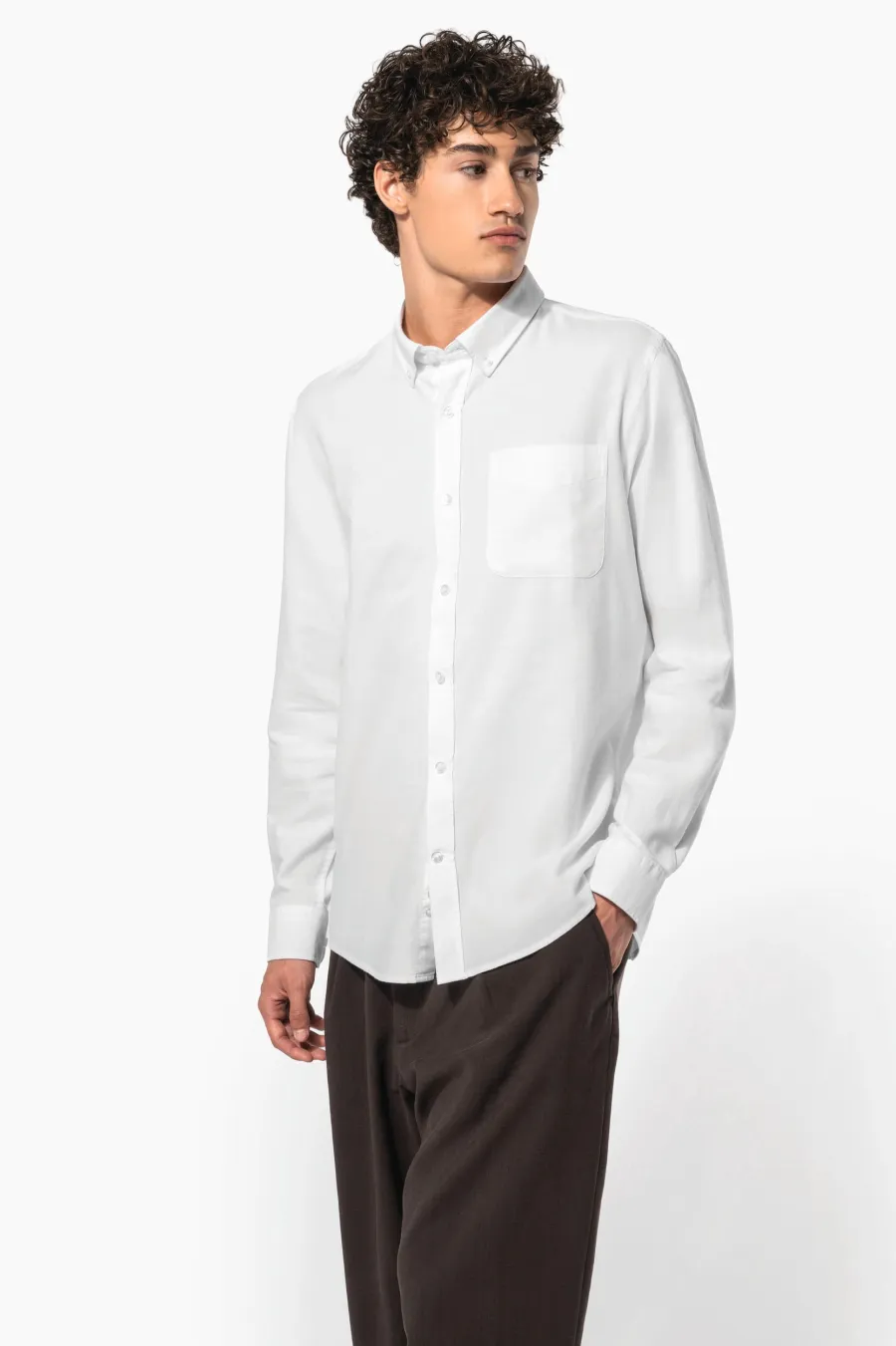 Chemise Oxford lavée manches longues — Kariban personnalisable