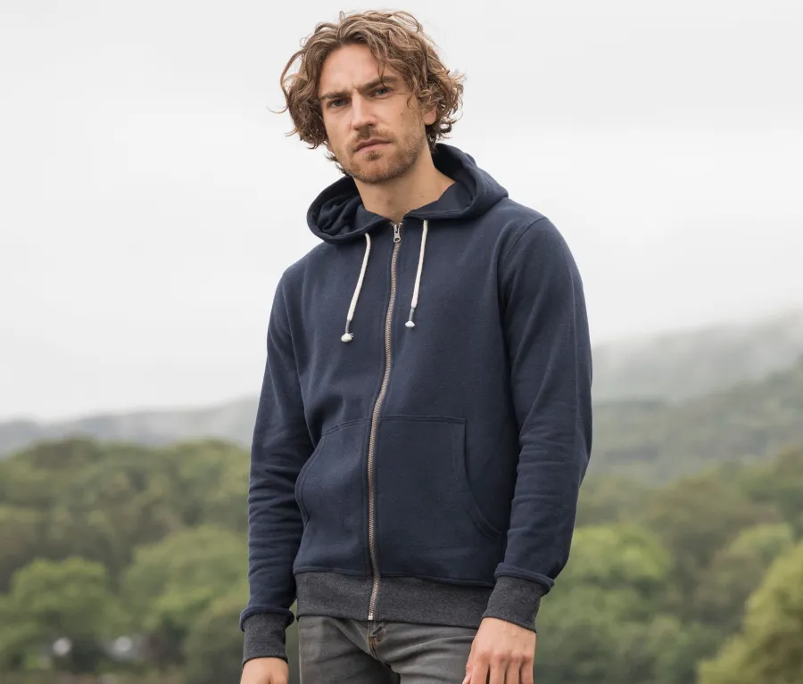 Sweat capuche zippé en coton recyclés — Ecologie personnalisable