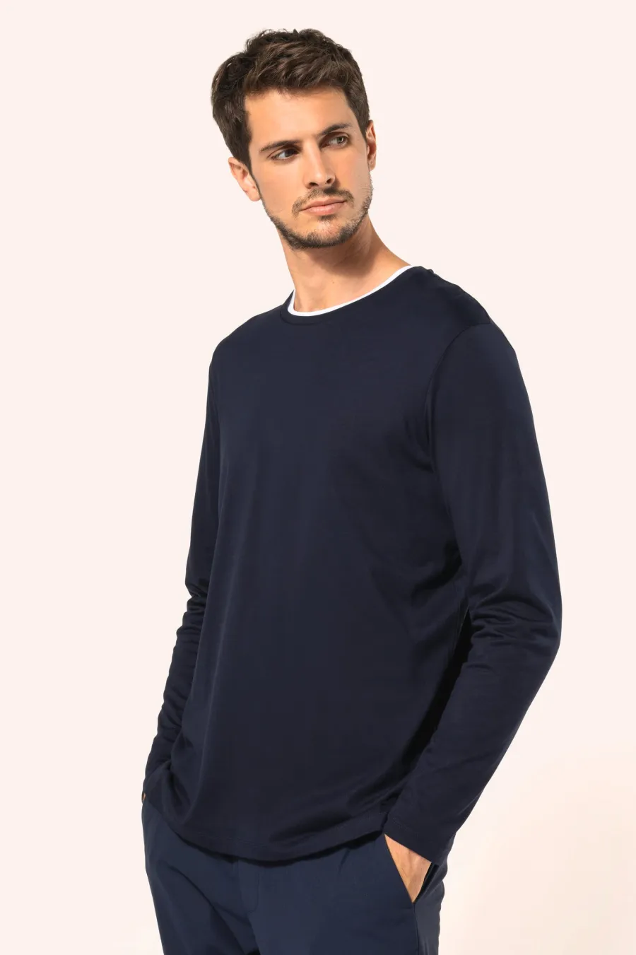 T-shirt Supima® col rond manches longues homme — Kariban personnalisable