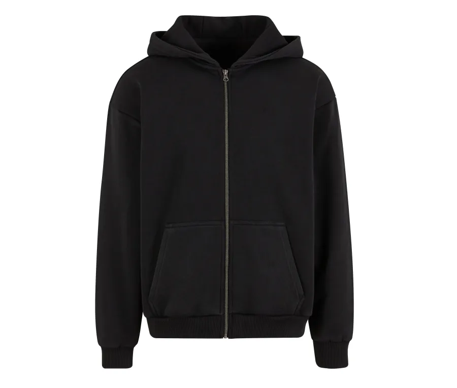 Sweat capuche zippé lourd délavé — Build Your Brand personnalisable