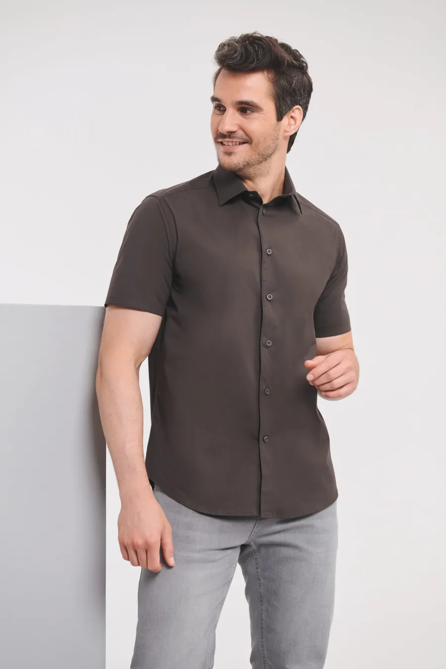 Chemise fittée homme manches courtes — Russell Athletic personnalisable