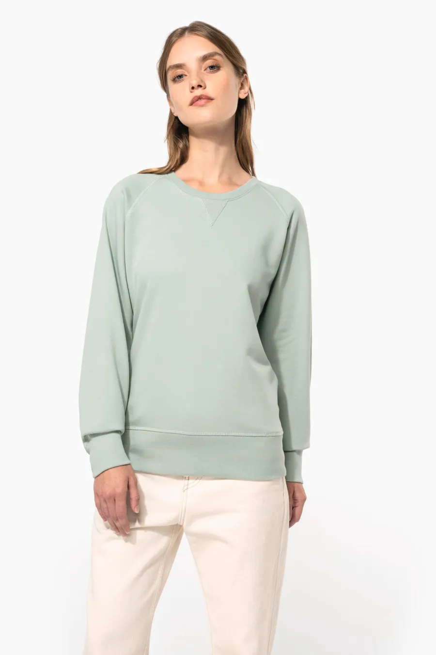 Sweat-shirt Bio col rond manches raglan femme — Kariban personnalisable
