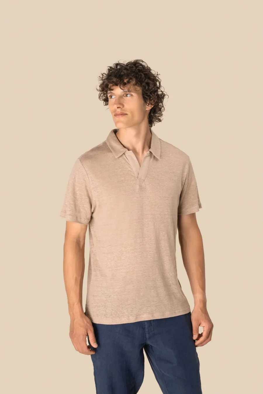 Polo en lin homme (SP220) — Spasso personnalisable