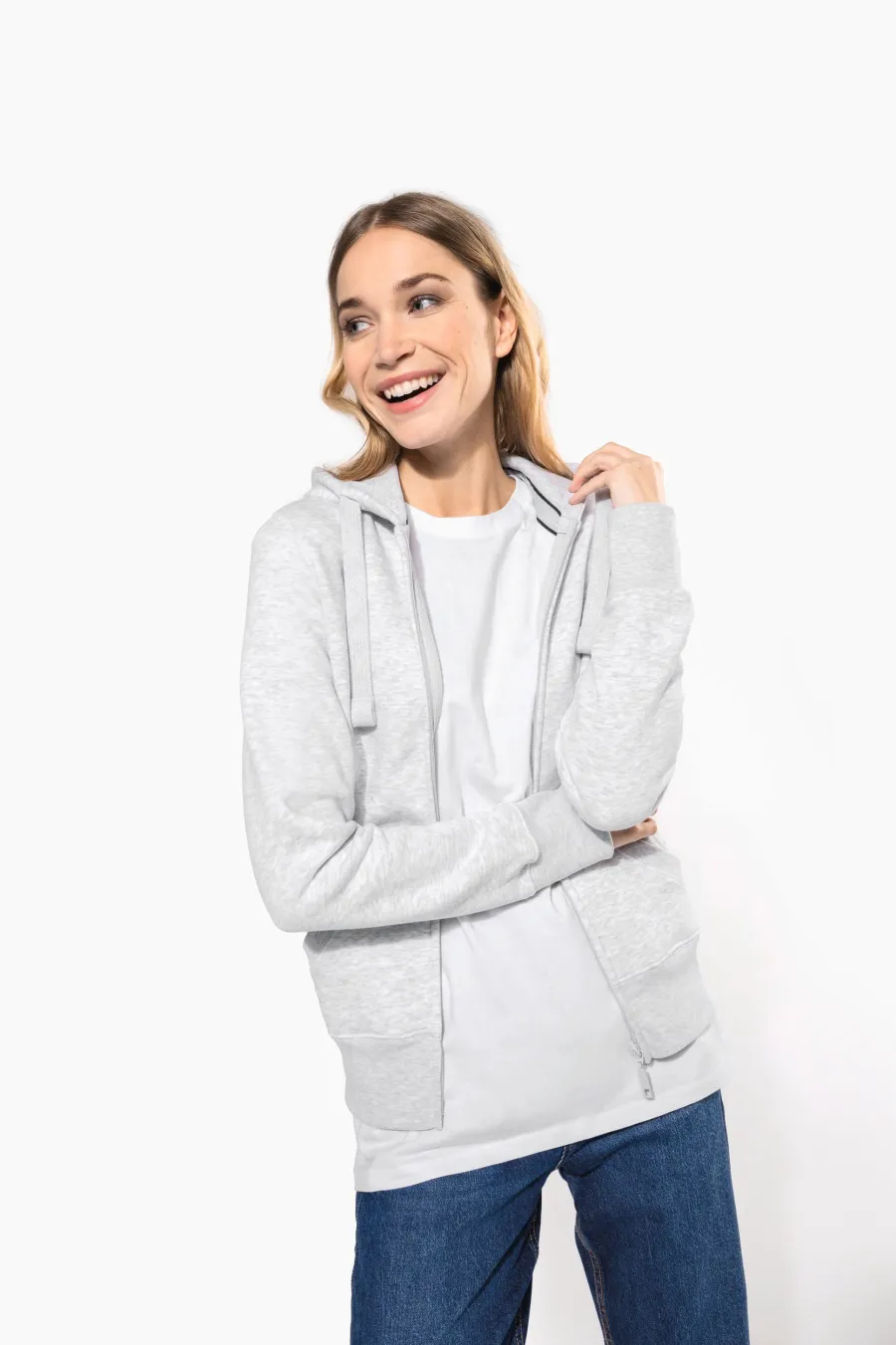 Sweat-shirt zippé capuche femme — Kariban personnalisable