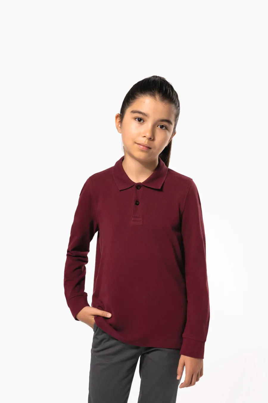 Polo manches longues enfant — Kariban personnalisable
