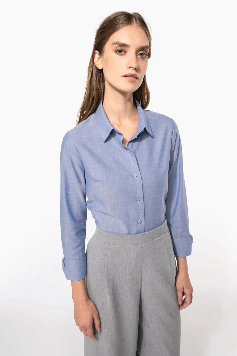 Chemise Oxford manches longues femme — Kariban personnalisable
