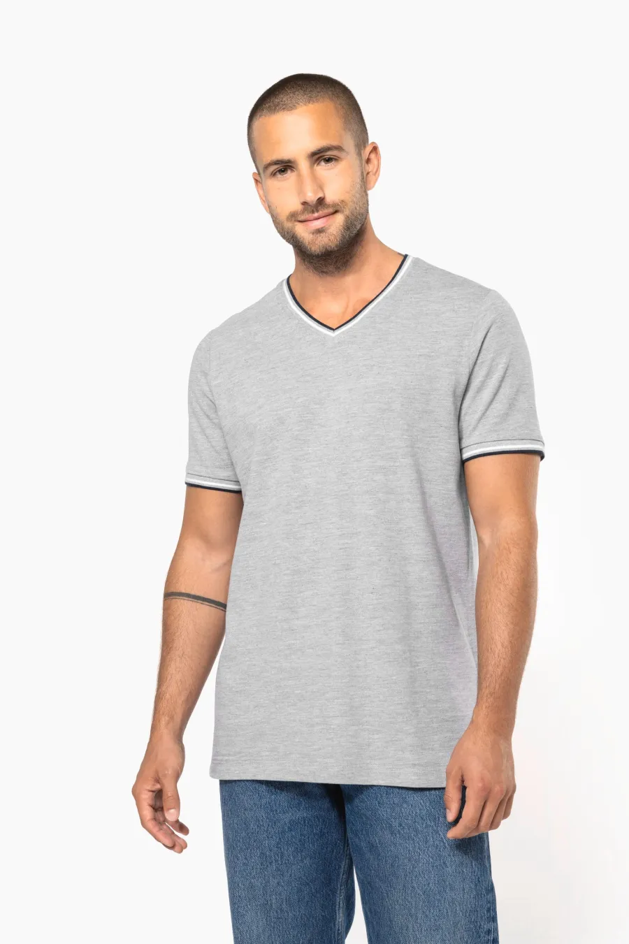 T-shirt maille piquée col V homme — Kariban personnalisable