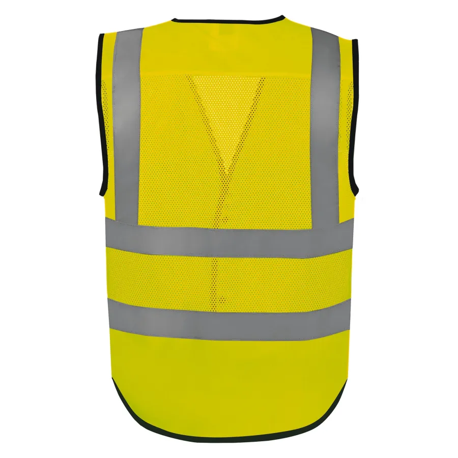 Gilet boutonné haute visibilité Eco Superior — Yoko personnalisable